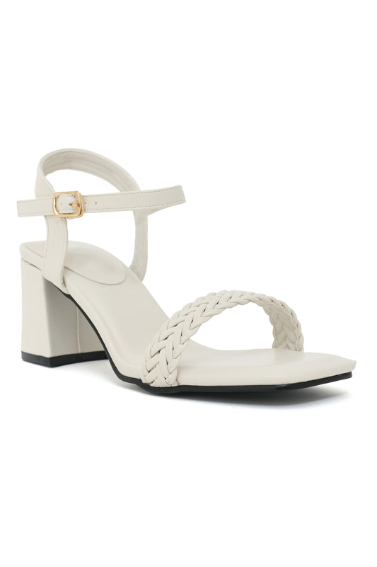 BREEZY BRAID BLOCK HEEL-OFFWHITE