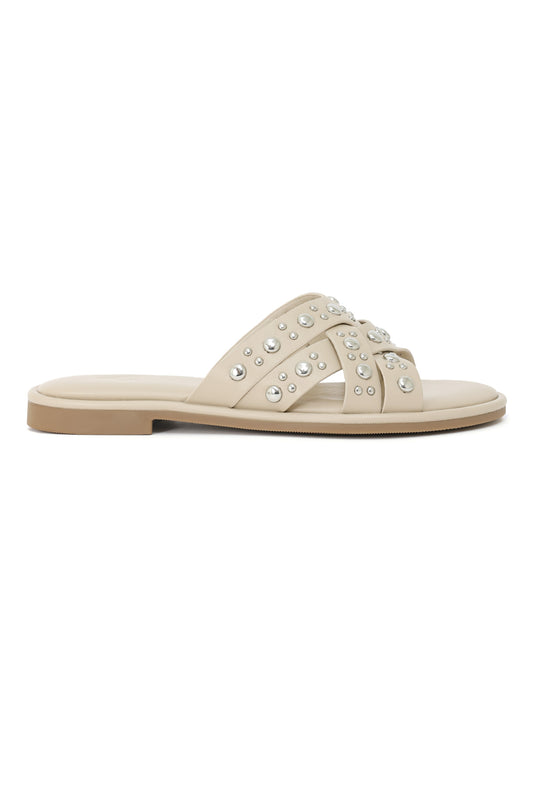 NOVA STUD SLIDE-BEIGE