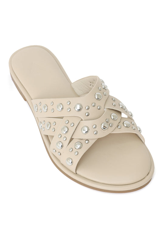 NOVA STUD SLIDE-BEIGE