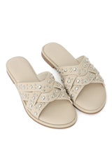 NOVA STUD SLIDE-BEIGE