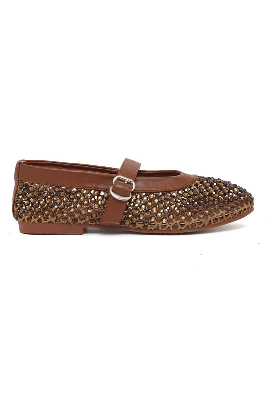 BEADWOVEN MESH BALLET-BROWN