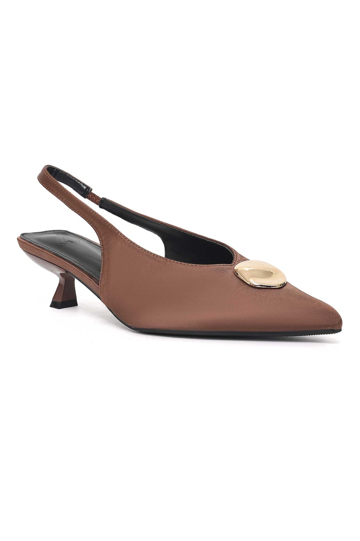 BOLD GOLD ARC HEEL-BROWN