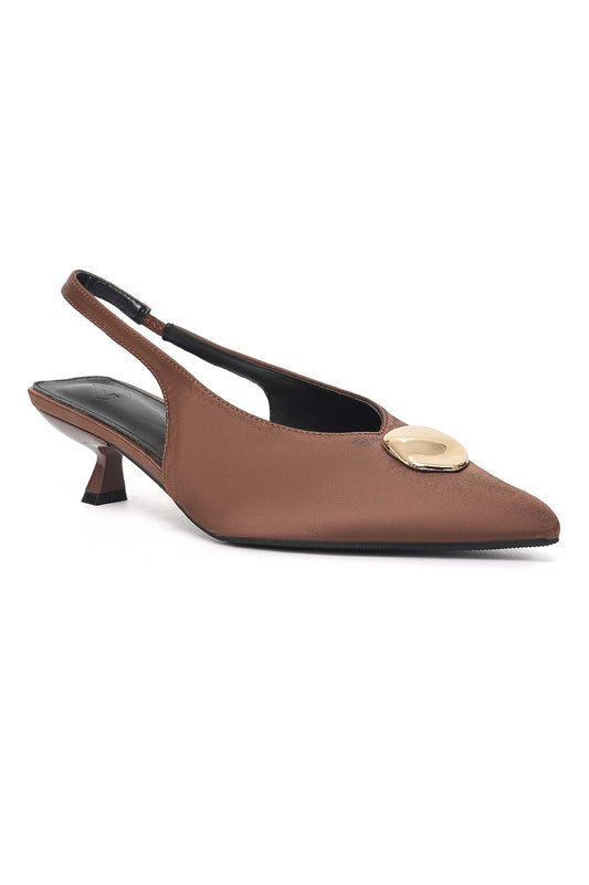 BOLD GOLD ARC HEEL-BROWN