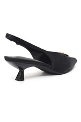 BOLD GOLD ARC HEEL-BLACK
