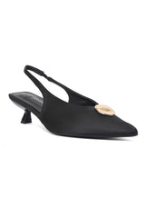 BOLD GOLD ARC HEEL-BLACK