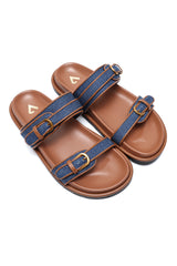 DENIM ESSENTIAL COMFORT SLIDE-BLUE
