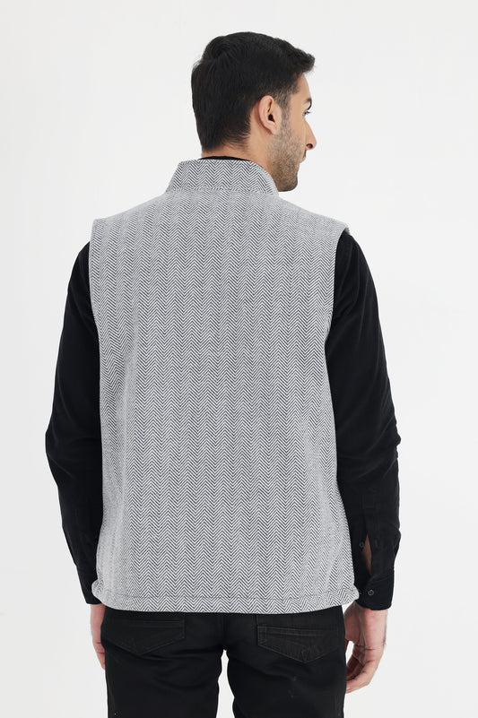 TEXTURE WAISTCOAT-LT-GREY