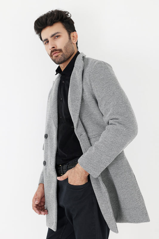 TEXTURED COAT-GREY