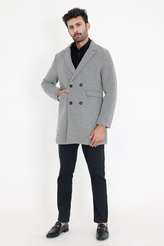 TEXTURED COAT-GREY