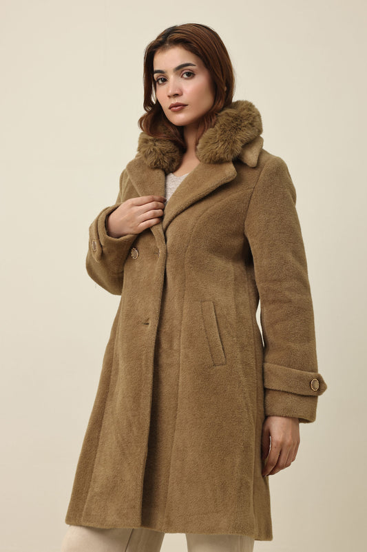ELEGANT WINTER OVERCOAT-KHAKI