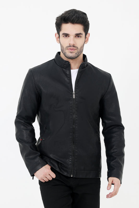 ALMAS LEATHER JACKET-BLACK