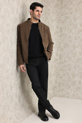 REFINED LAYERING JACKET-COFFEE