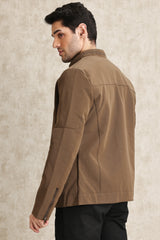REFINED LAYERING JACKET-COFFEE