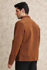 REFINED LAYERING JACKET-BROWN