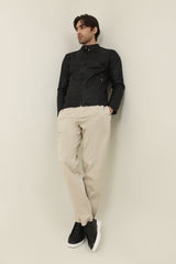 ARMOUR MANDARIN ZIP-UP JACKET-BLACK