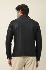 ARMOUR MANDARIN ZIP-UP JACKET-BLACK