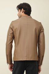 ARMOUR MANDARIN ZIP-UP JACKET-KHAKI