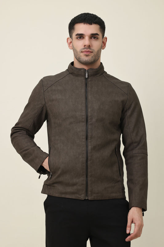 IRONVALE ZIP FRONT JACKET-COFFEE