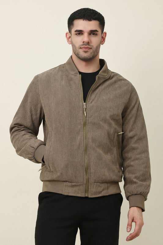 VARSITY INSPIRED JACKET-KHAKI