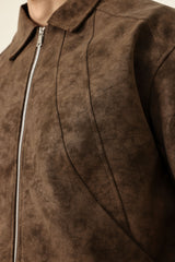 STONEHOLD ZIPPER JACKET-COFFEE