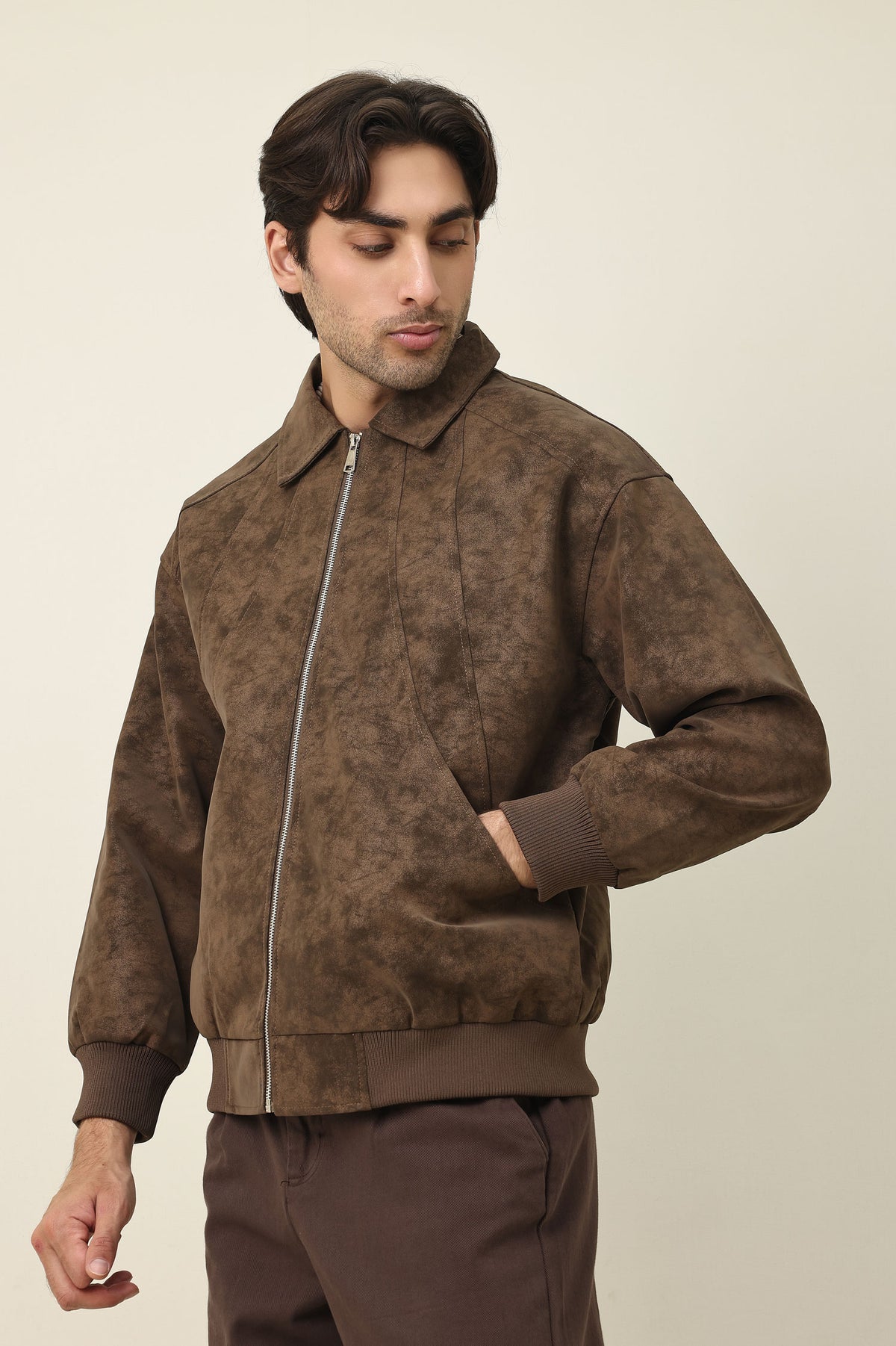 STONEHOLD ZIPPER JACKET-COFFEE