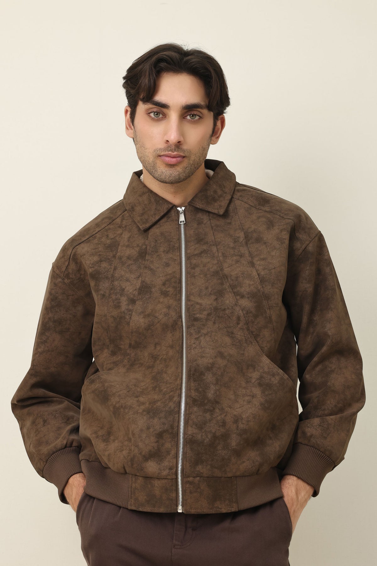 STONEHOLD ZIPPER JACKET-COFFEE