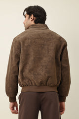CLASSIC BROWN SUEDE JACKET-COFFEE