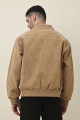 CLASSIC BROWN SUEDE JACKET-KHAKI