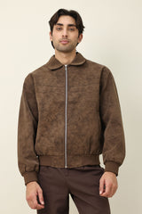 CLASSIC BROWN SUEDE JACKET-COFFEE