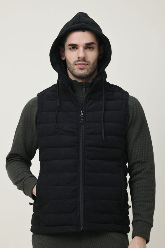 SLEEVELESS TRAIL JACKET-BLACK