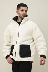 STRIPE EDGE PUFFER JACKET-BLACK