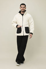 STRIPE EDGE PUFFER JACKET-BLACK