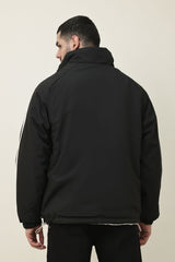 STRIPE EDGE PUFFER JACKET-BLACK