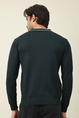 MODERN POLO KNIT PULLOVER-GREEN