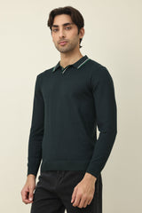 MODERN POLO KNIT PULLOVER-GREEN