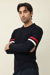 TIMBERLINE STRIPED SWEATER-NAVY