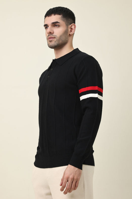 TIMBERLINE STRIPED SWEATER-BLACK
