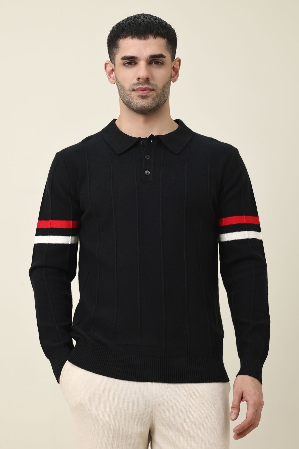 TIMBERLINE STRIPED SWEATER-BLACK