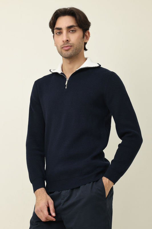 RIVIERA SLIM-FIT SWEATER-NAVY
