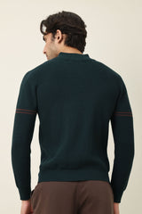 URBAN KNIT HALF ZIP SWEATER-GREEN