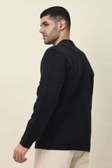 EDGEWAY CLASSIC OPEN CUT SWEATER-NAVY