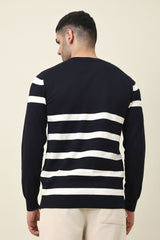 BAYSIDE BAND KNIT SWEATER-NAVY