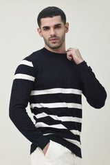 BAYSIDE BAND KNIT SWEATER-BLACK