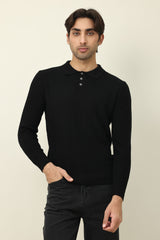 SUSTAINABLE WOOL SWEATER-BLACK