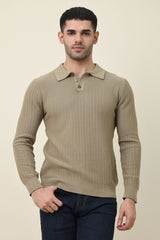 SUSTAINABLE WOOL SWEATER-BEIGE