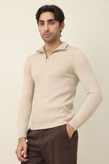 CLASSIC COMFORT SWEATER-BEIGE
