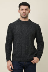 FIT KNIT SWEATER-CHARCOAL