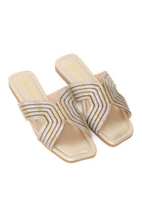METALIC STRAP FLATS-GOLD