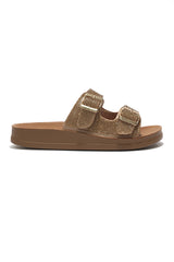 GLAM BUCKLE SLIDES-GOLD