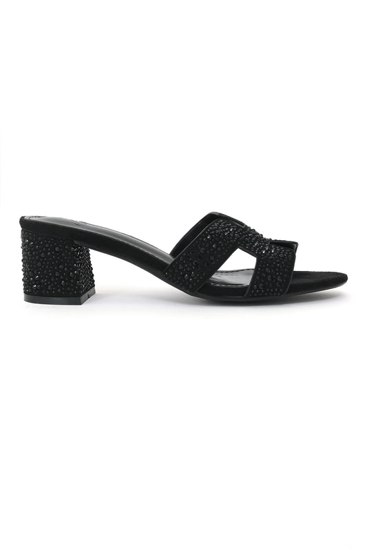GLIMMER GLIDE BLOCK HEEL-BLACK